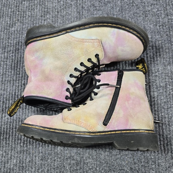 Dr. Martens 1460 Boots Mens Size 4 Womens 5 Tie Dye Suede Side Zip 8 Eye Combat - Picture 1 of 12